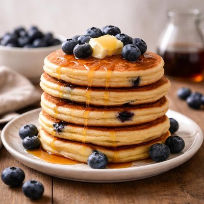 Fresh blueberry pancakes