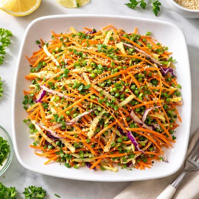 Fresh carrots cabbage salad