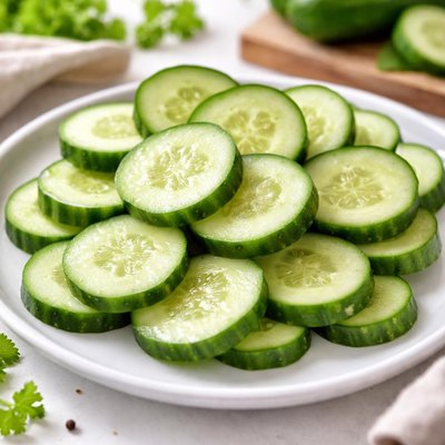 Fresh cucumber slices