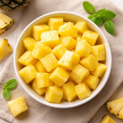 Fresh diced pineapple