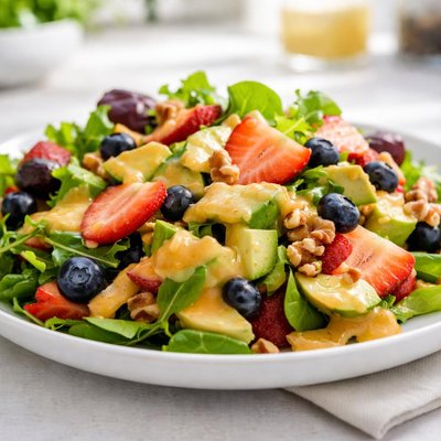 Fresh fruit puree salad dressing