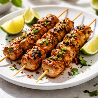 Fresh grill chili lime chicken skewers
