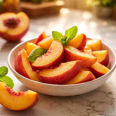 Fresh peach slices
