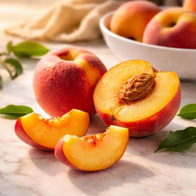 Fresh peach with skin