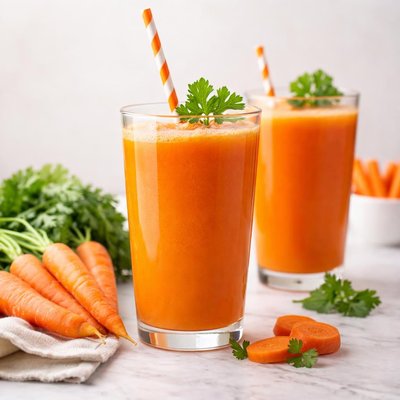 Fresh pressed carrot juice