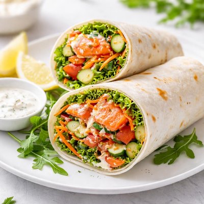 Fresh salmon wrap
