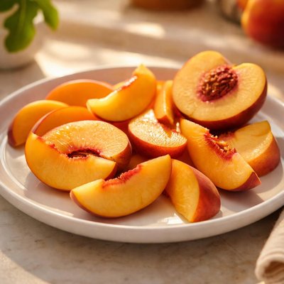Fresh sliced peaches