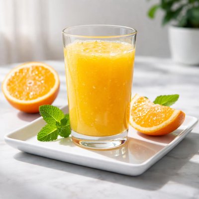 Fresh squeezed orange juice with pulp