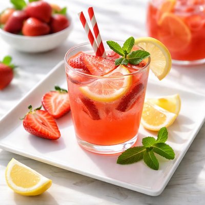Fresh squeezed strawberry lemonade