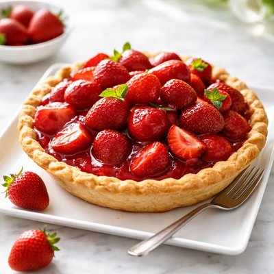 Fresh strawberry pie