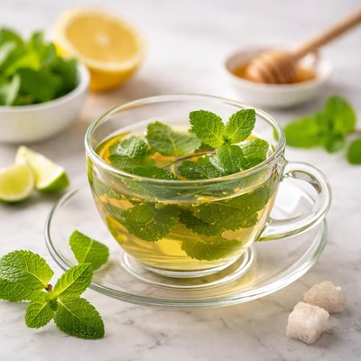 Fresh yerbabuena tea