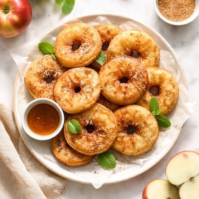 Fried apple slices