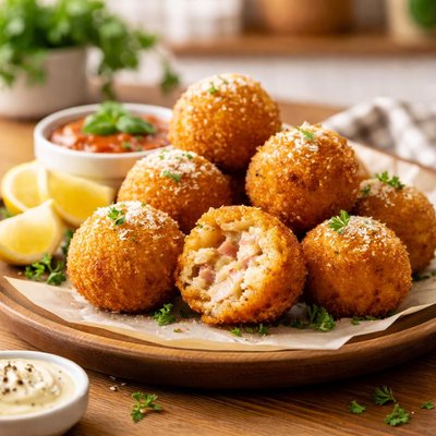 Fried arancini balls