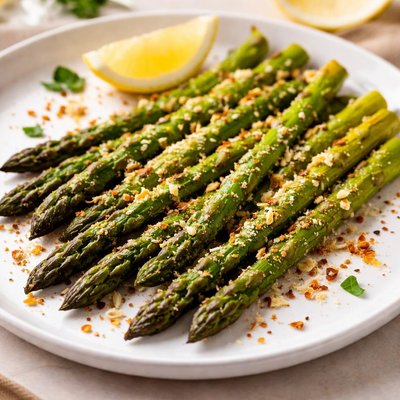 Fried asparagus