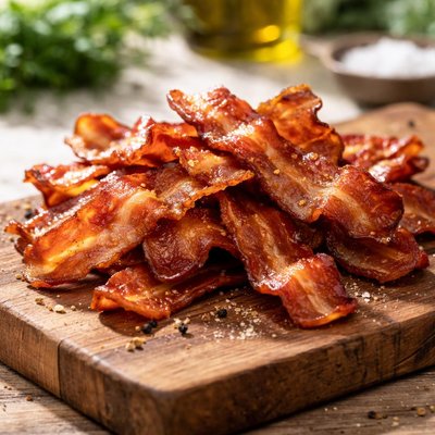 Fried bacon strip