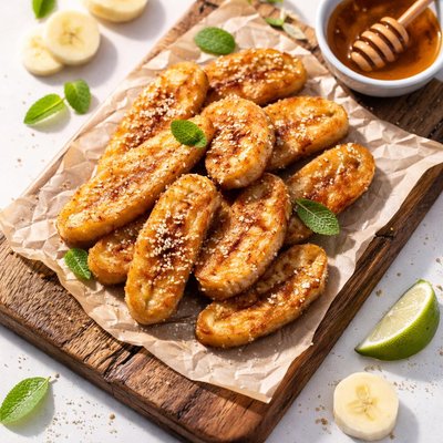 Fried banana slices
