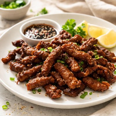 Fried beef strips