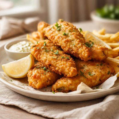 Fried beer battered perch