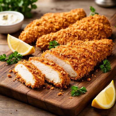 Fried breaded chicken fillet