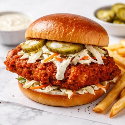 Fried buffalo chicken sandwich