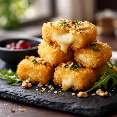 Fried camembert tempura