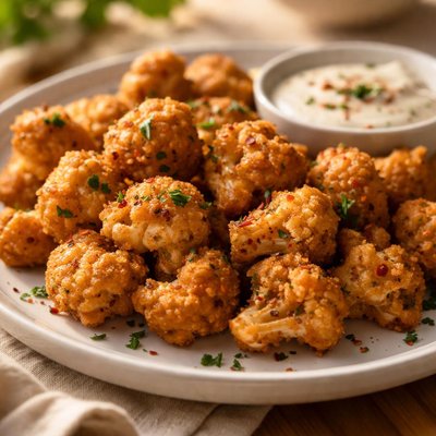 Fried cauliflower bites