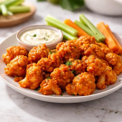Fried cauliflower buffalo style