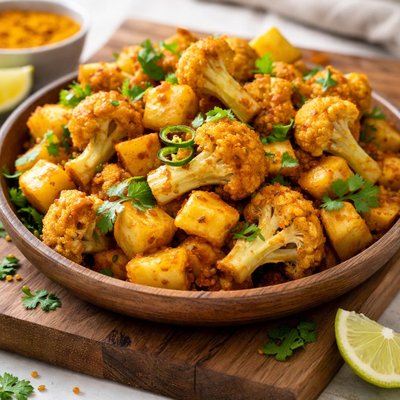 Fried cauliflower potato sabji