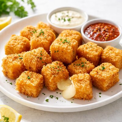 Fried cheese cubes