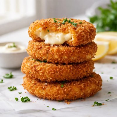 Fried cheese patty