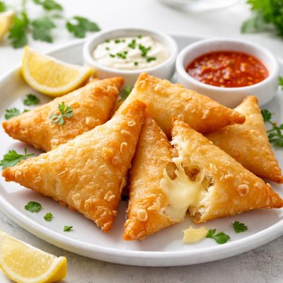 Fried cheese samosa