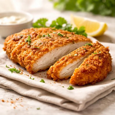 Fried chicken breast steak