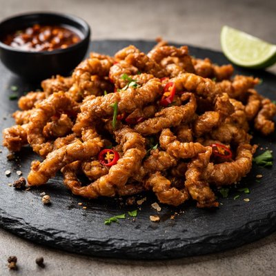 Fried chicken intestine