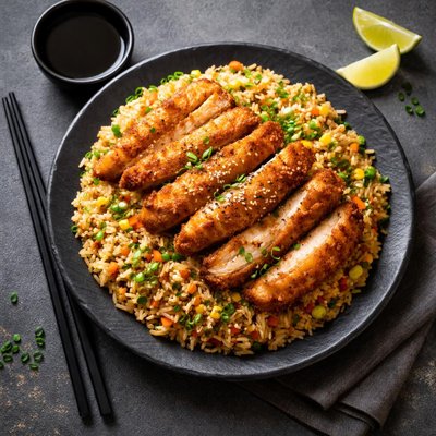 Fried chicken rice