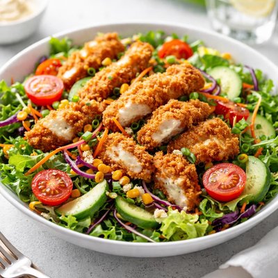 Fried chicken salad