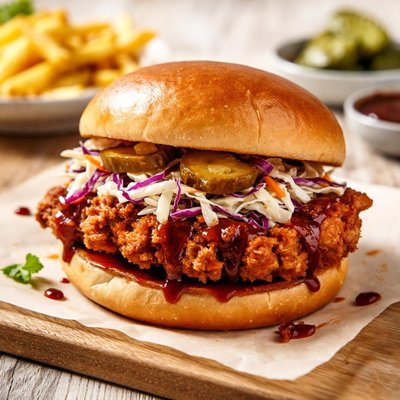 Fried chicken sandwich bbq