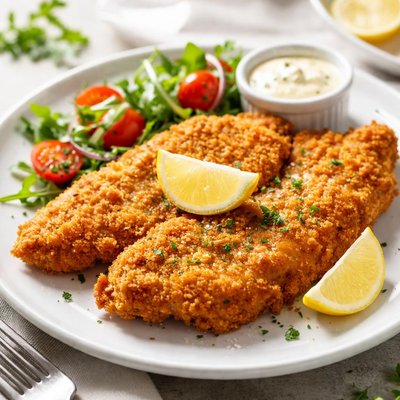 Fried chicken schnitzel