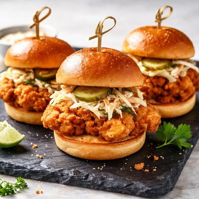 Fried chicken sliders