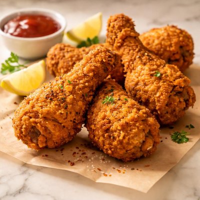 Fried chicken thigh drumstick