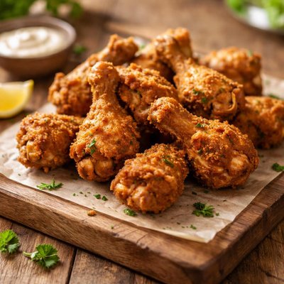 Fried chicken wing drumette