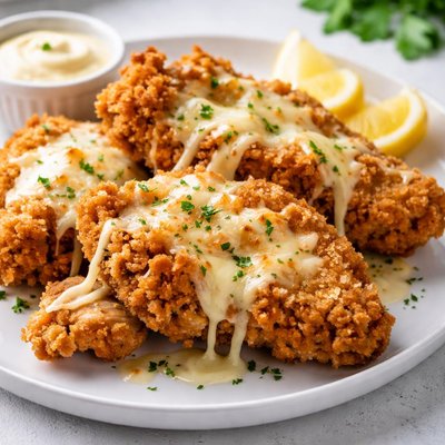 Fried chicken with cheese