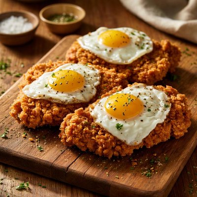 Fried chicken with egg