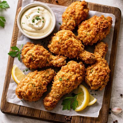 Fried chicken with mayonnaise