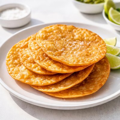 Fried corn tortillas