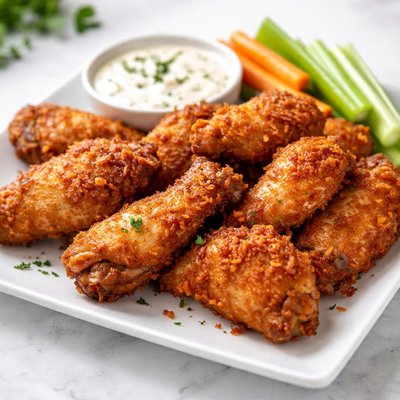 Fried crispy chicken wings