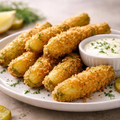 Fried dill pickle spears