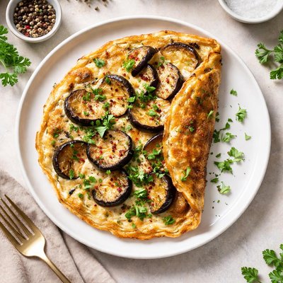 Fried eggplant omelette