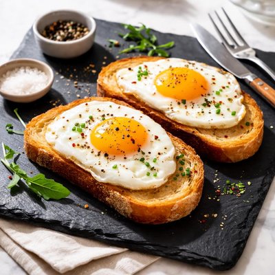Fried eggs on toast