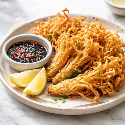 Fried enoki
