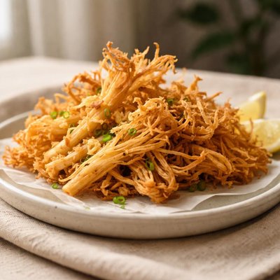 Fried enoki mushroom